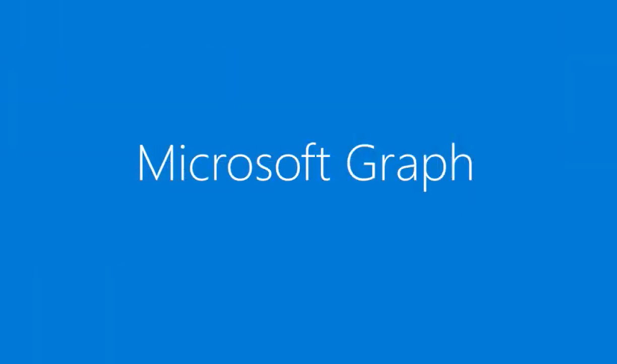 Microsoft graph - white words on blue fond