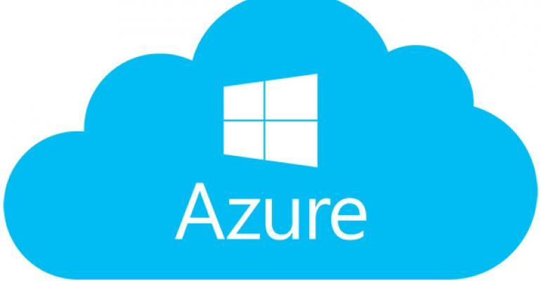 Logo of Azure at the Blue Background